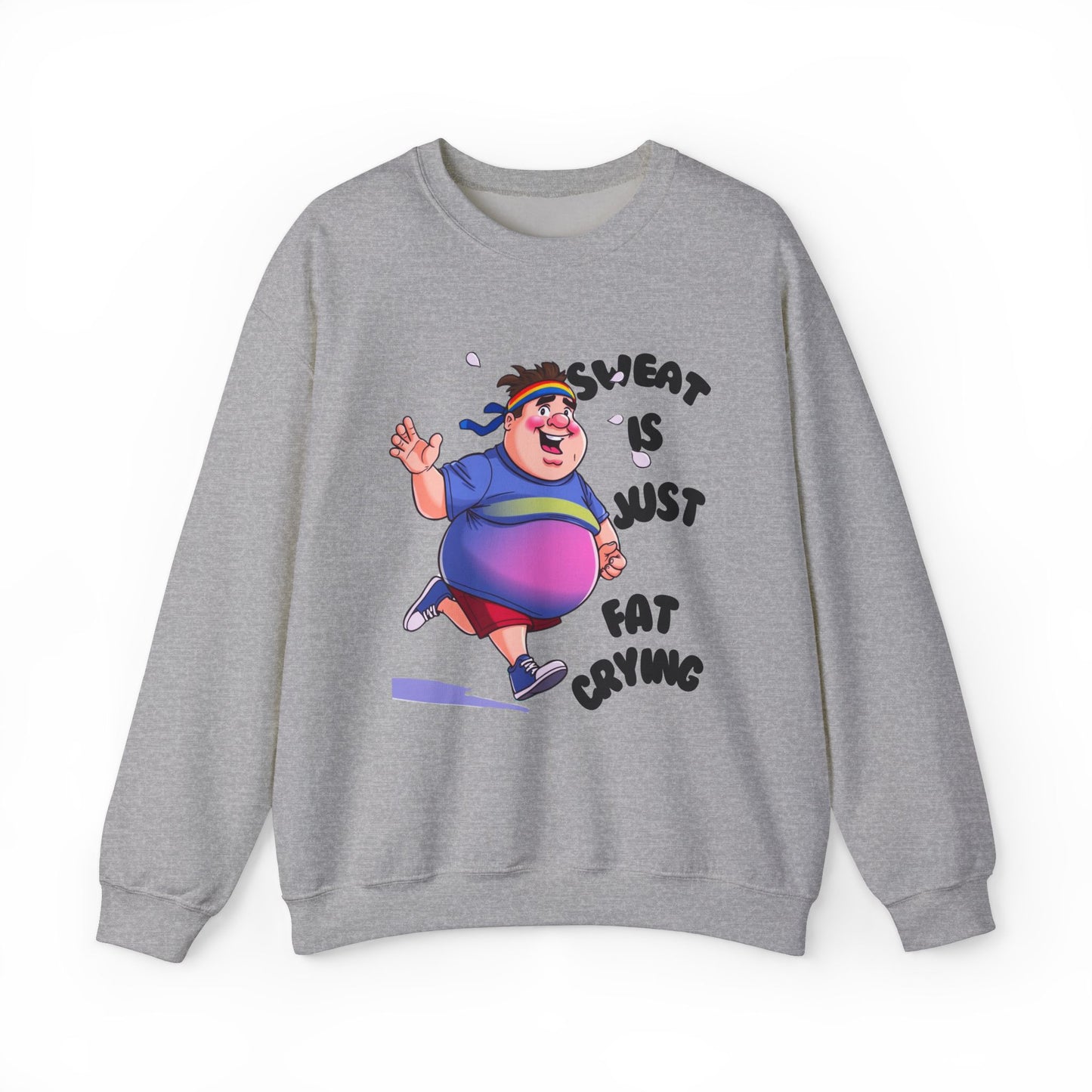 Funny Jogger Sweatshirt, Sweat Is Just Fat Crying, Workout Crewneck, Fitness Jumper, Plus Size Activewear, Gym Sweater, Humorous Exercise