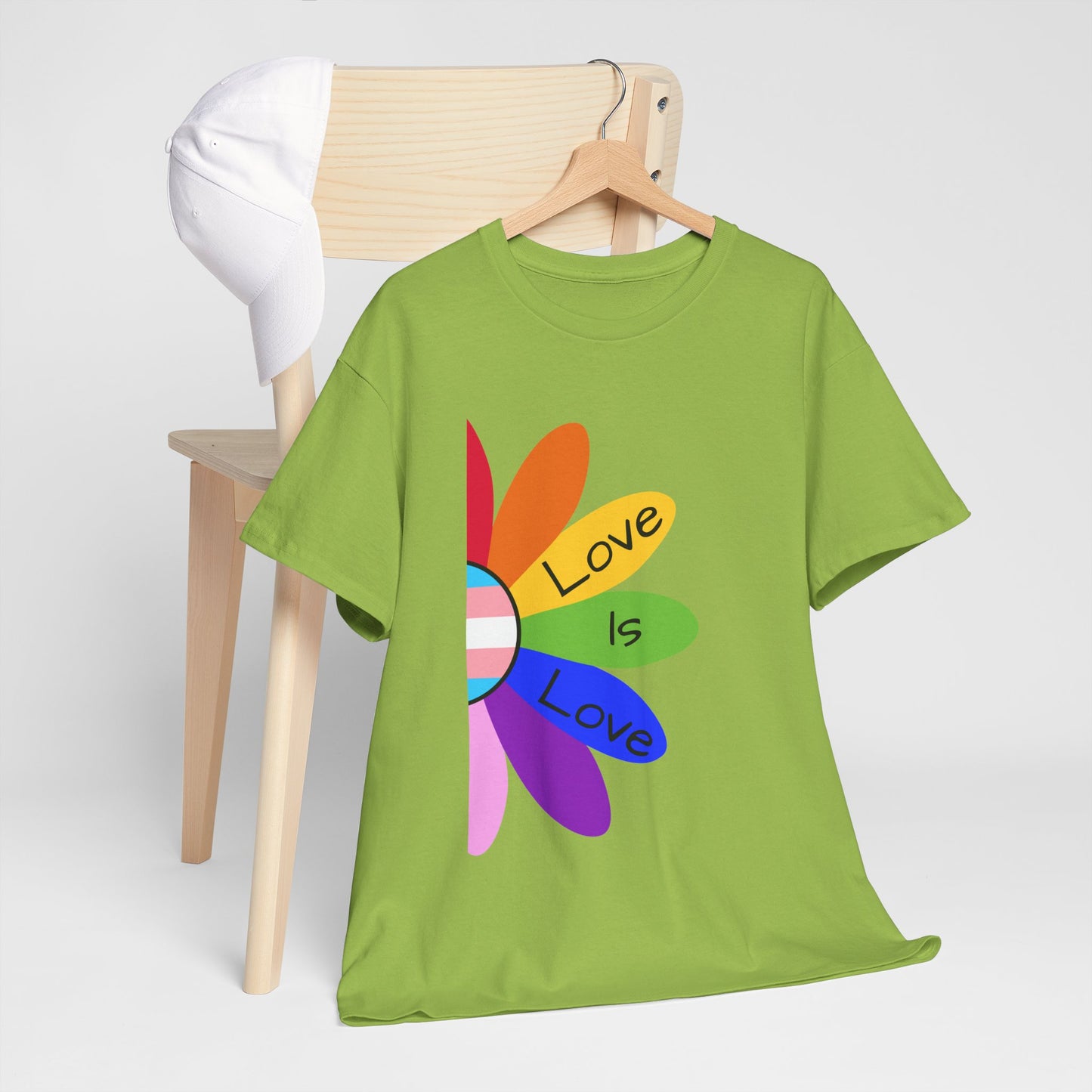 Rainbow Love Is Love Unisex Heavy Cotton Tee, LGBTQ Pride Shirt, Gift for Allies, Casual Wear, Summer Essential, Gender-Neutral Top