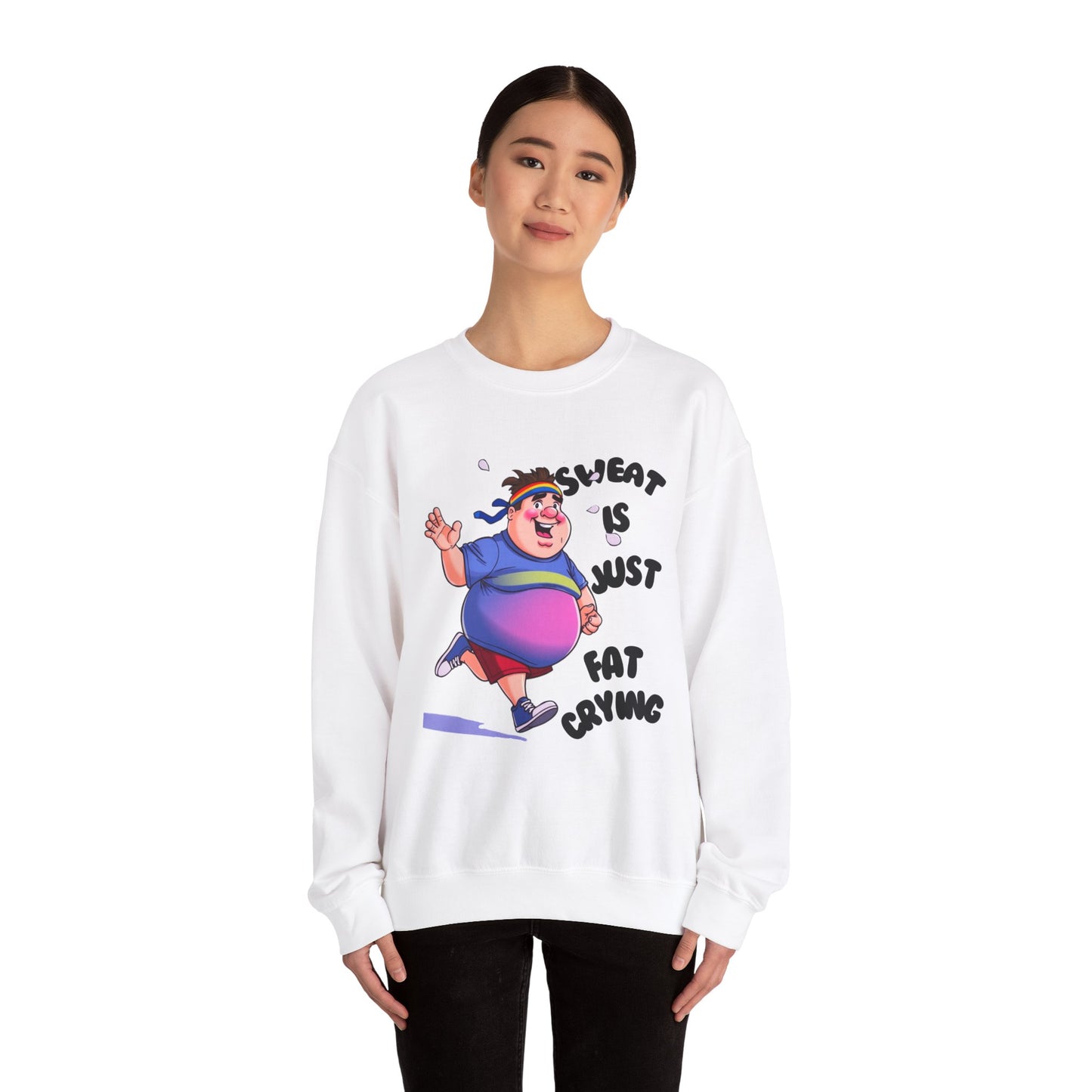 Funny Jogger Sweatshirt, Sweat Is Just Fat Crying, Workout Crewneck, Fitness Jumper, Plus Size Activewear, Gym Sweater, Humorous Exercise