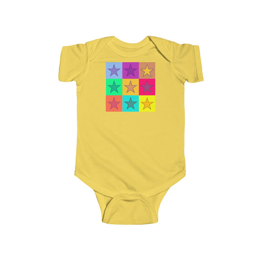 Colourful Star Print Infant Bodysuit, Cute Baby Outfit, Baby Shower Gift, Newborn Clothes, Infant Clothing