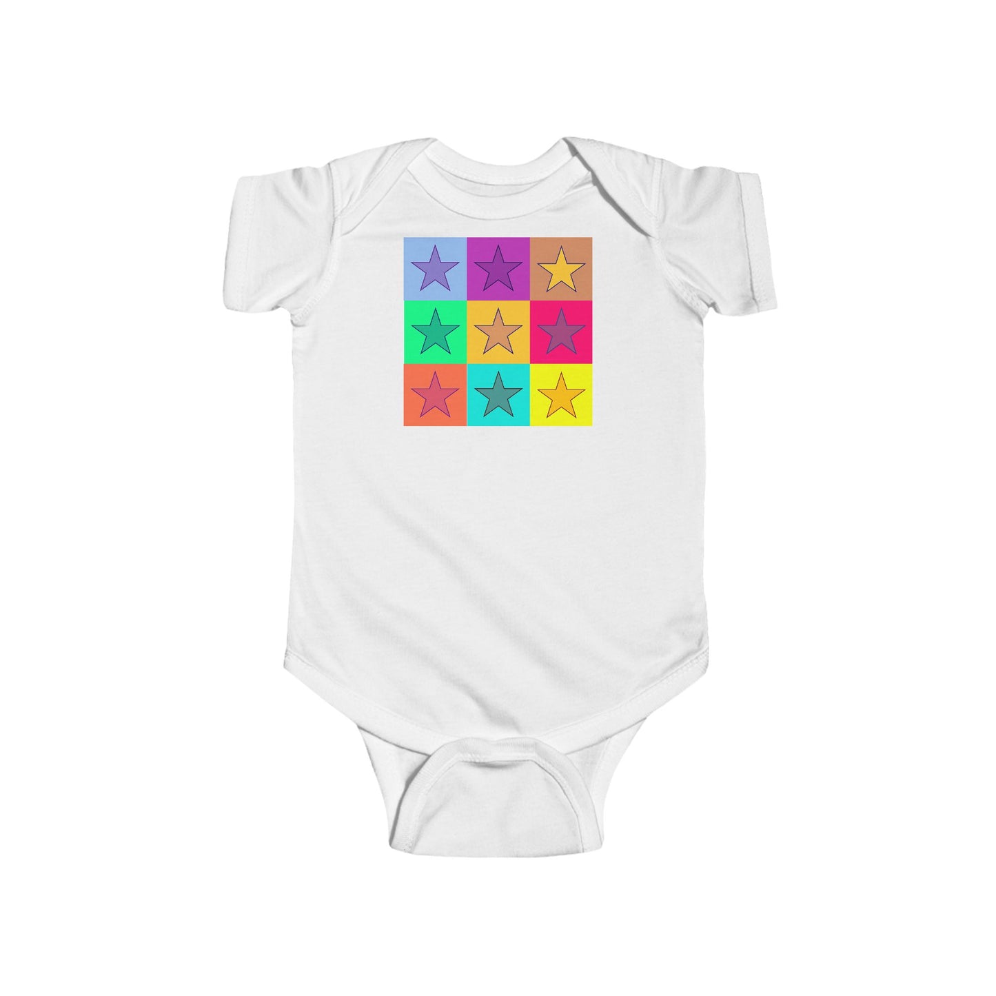 Colourful Star Print Infant Bodysuit, Cute Baby Outfit, Baby Shower Gift, Newborn Clothes, Infant Clothing