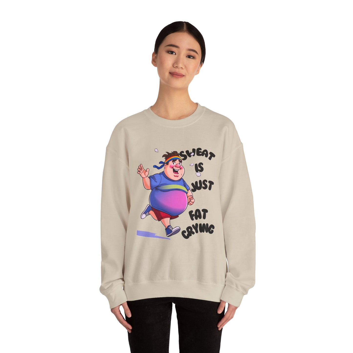 Funny Jogger Sweatshirt, Sweat Is Just Fat Crying, Workout Crewneck, Fitness Jumper, Plus Size Activewear, Gym Sweater, Humorous Exercise