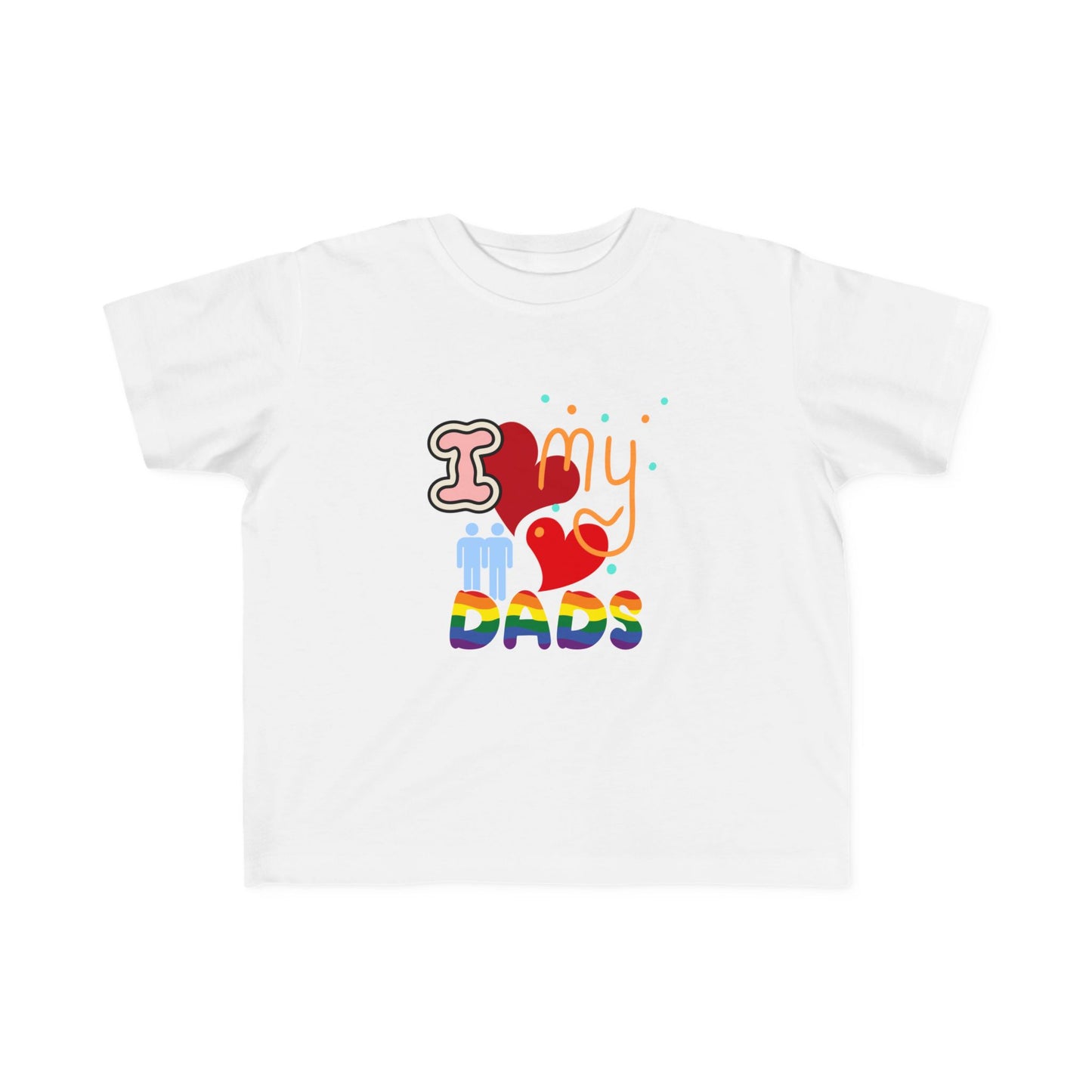 Toddler Fine Jersey Tee - "I ❤️ My Dads" Pride Design