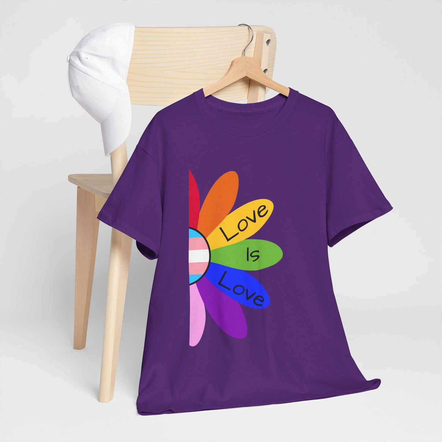 Rainbow Love Is Love Unisex Heavy Cotton Tee, LGBTQ Pride Shirt, Gift for Allies, Casual Wear, Summer Essential, Gender-Neutral Top