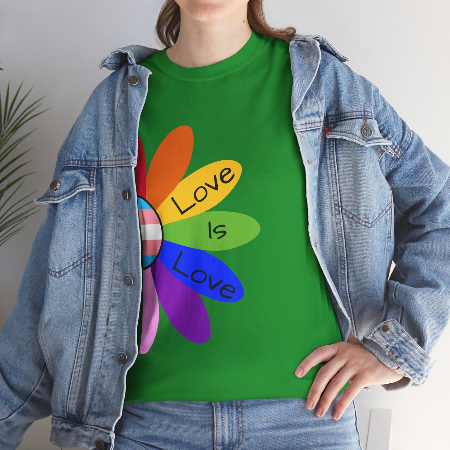 Rainbow Love Is Love Unisex Heavy Cotton Tee, LGBTQ Pride Shirt, Gift for Allies, Casual Wear, Summer Essential, Gender-Neutral Top