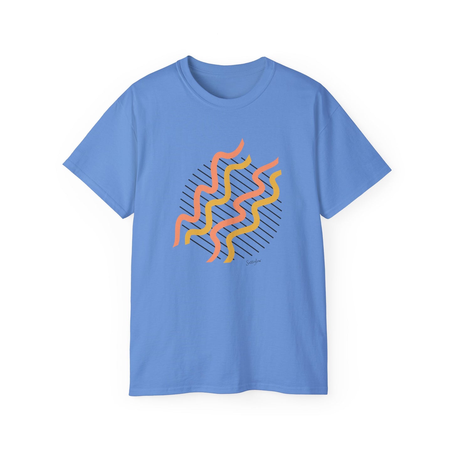 Colorful Abstract Waves Unisex Ultra Cotton Tee - Trendy and Comfortable Design