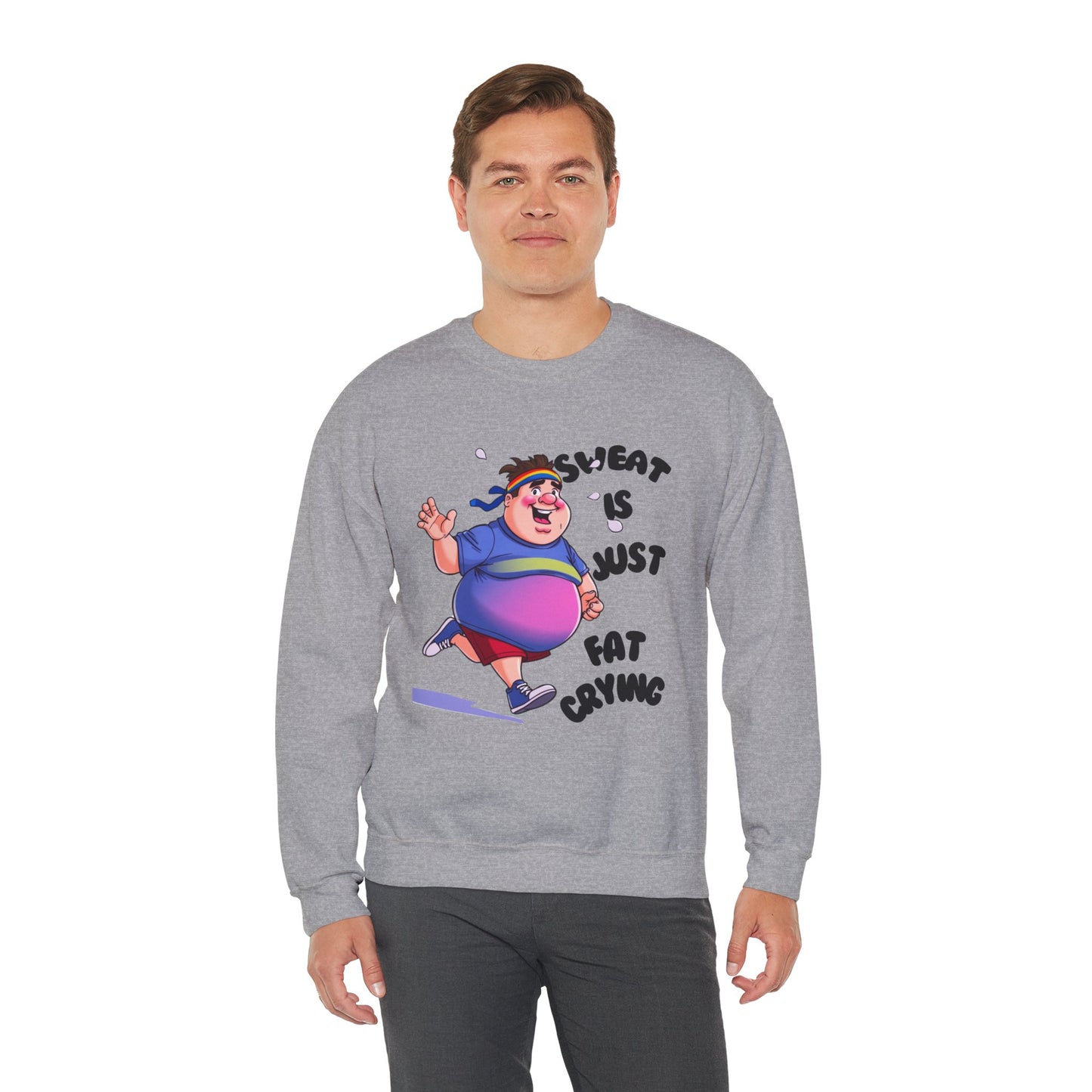 Funny Jogger Sweatshirt, Sweat Is Just Fat Crying, Workout Crewneck, Fitness Jumper, Plus Size Activewear, Gym Sweater, Humorous Exercise