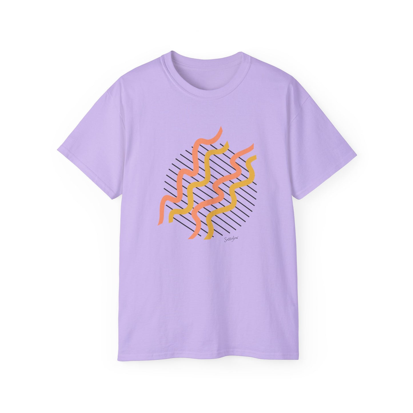 Colorful Abstract Waves Unisex Ultra Cotton Tee - Trendy and Comfortable Design