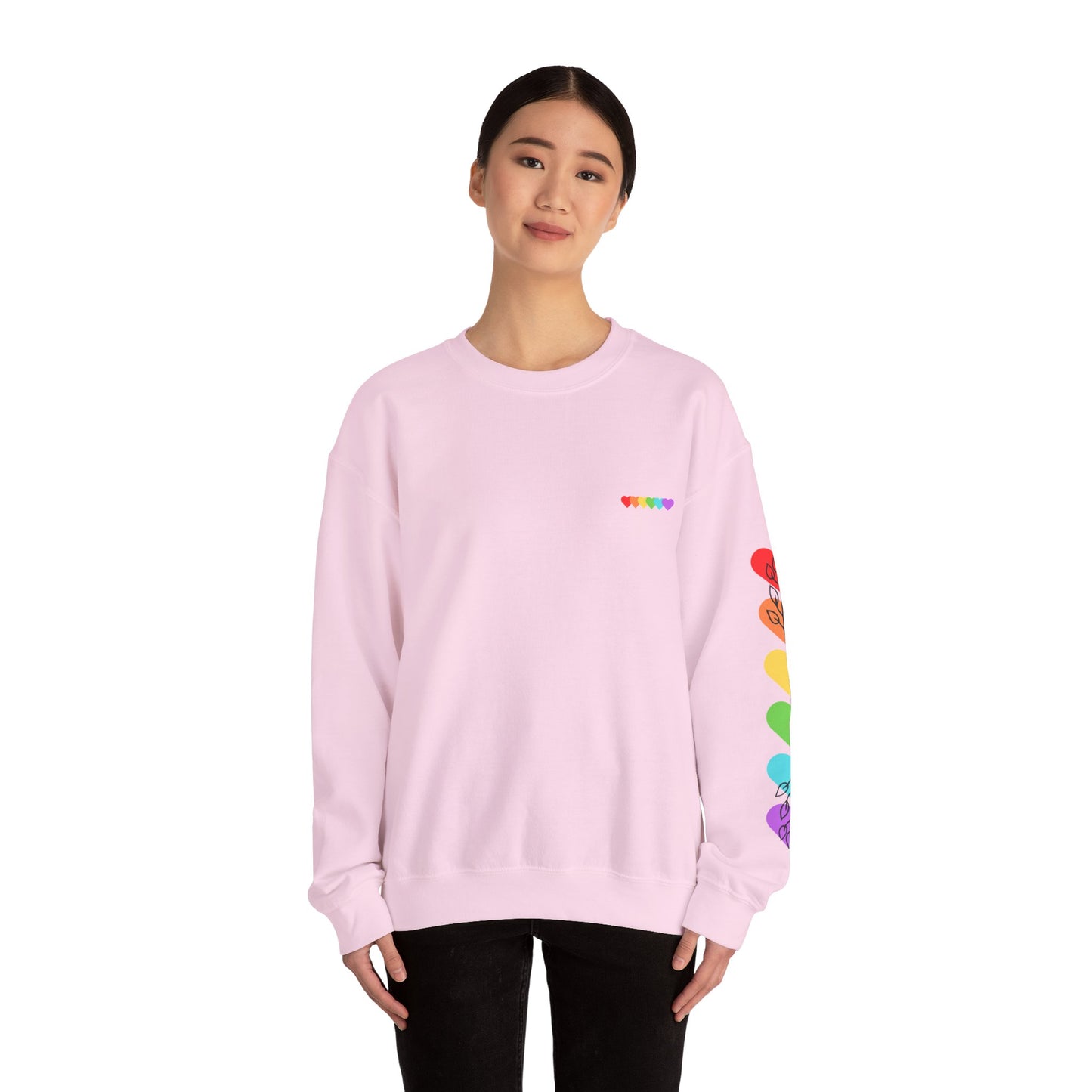 Colorful Heart Crewneck Sweatshirt for Unisex - Rainbow Vibe Apparel