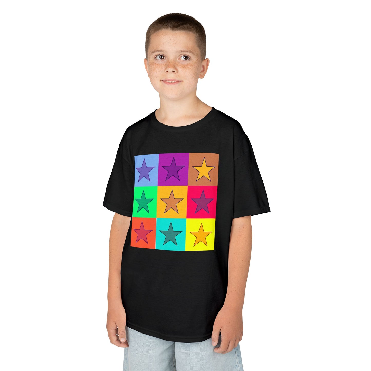 Colorful Star Kids Tee, Fun Cotton Shirt for Boys & Girls, Bright Kids Clothing, Birthday Gift, Playdate Outfit, Summer Wear