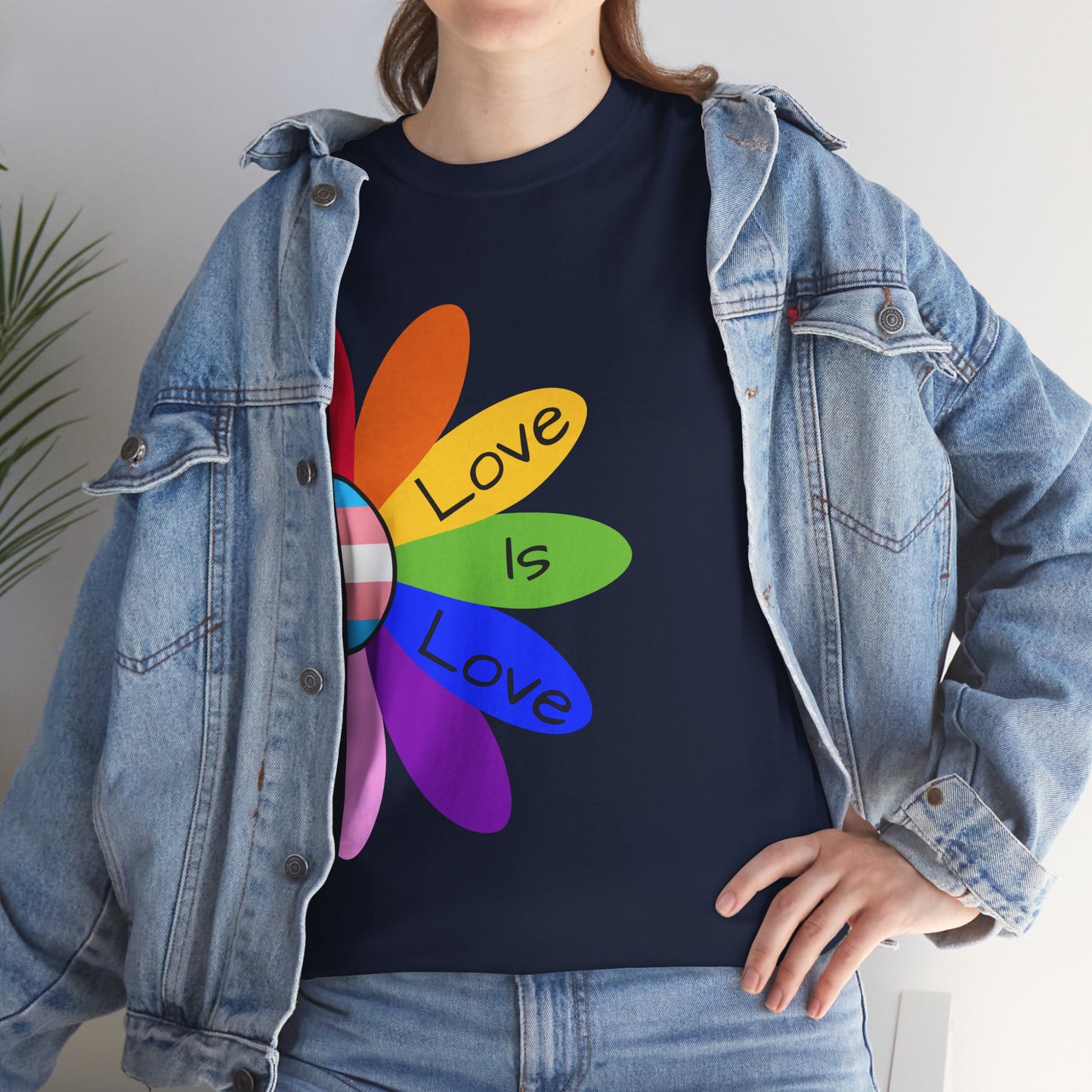 Rainbow Love Is Love Unisex Heavy Cotton Tee, LGBTQ Pride Shirt, Gift for Allies, Casual Wear, Summer Essential, Gender-Neutral Top