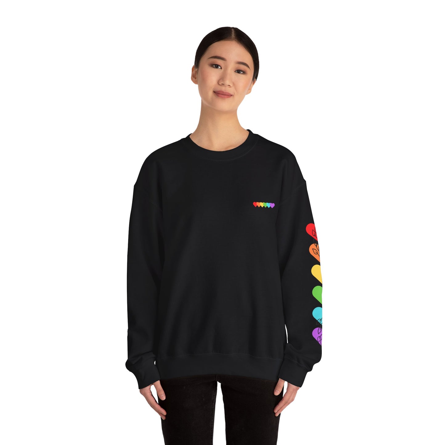 Colorful Heart Crewneck Sweatshirt for Unisex - Rainbow Vibe Apparel