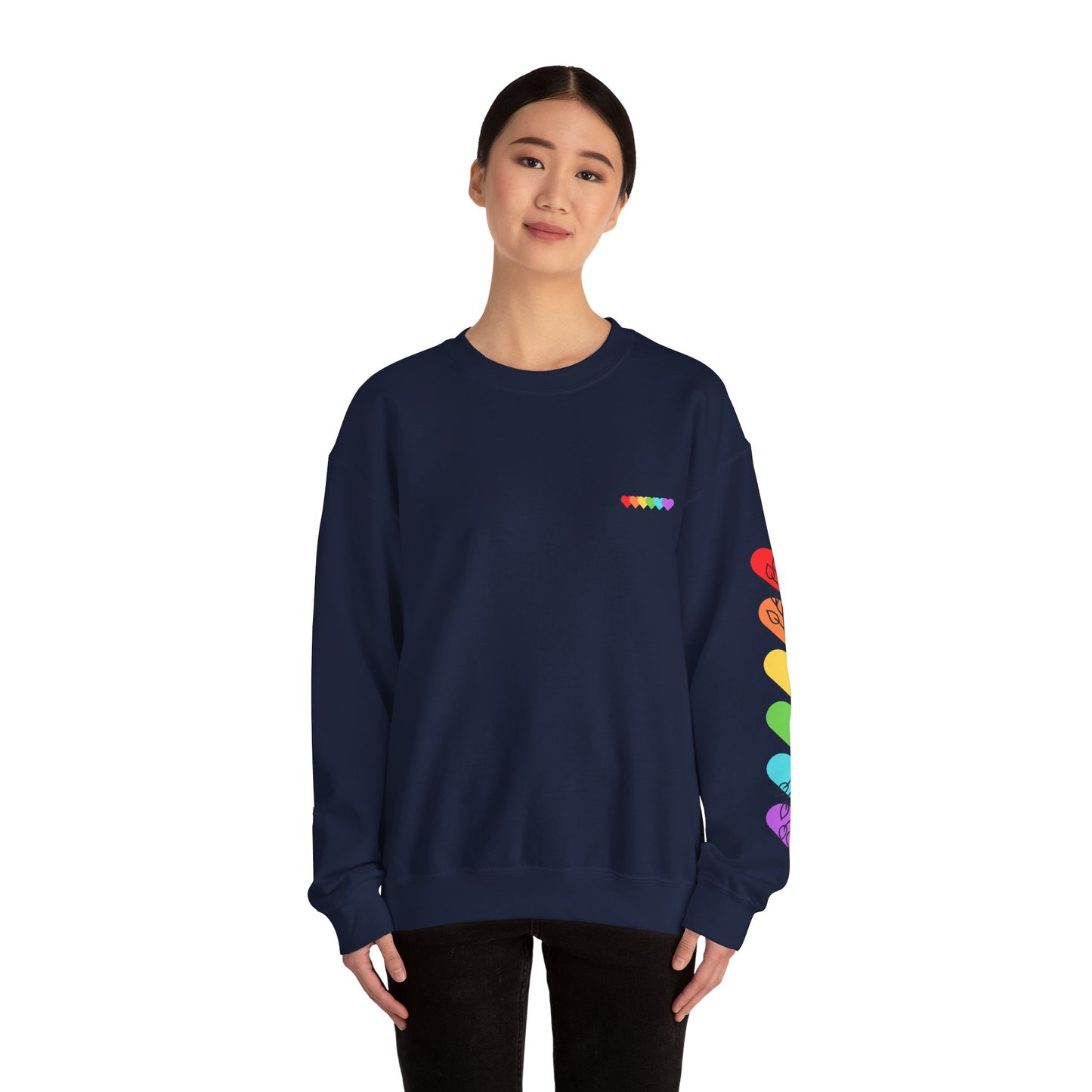 Colorful Heart Crewneck Sweatshirt for Unisex - Rainbow Vibe Apparel