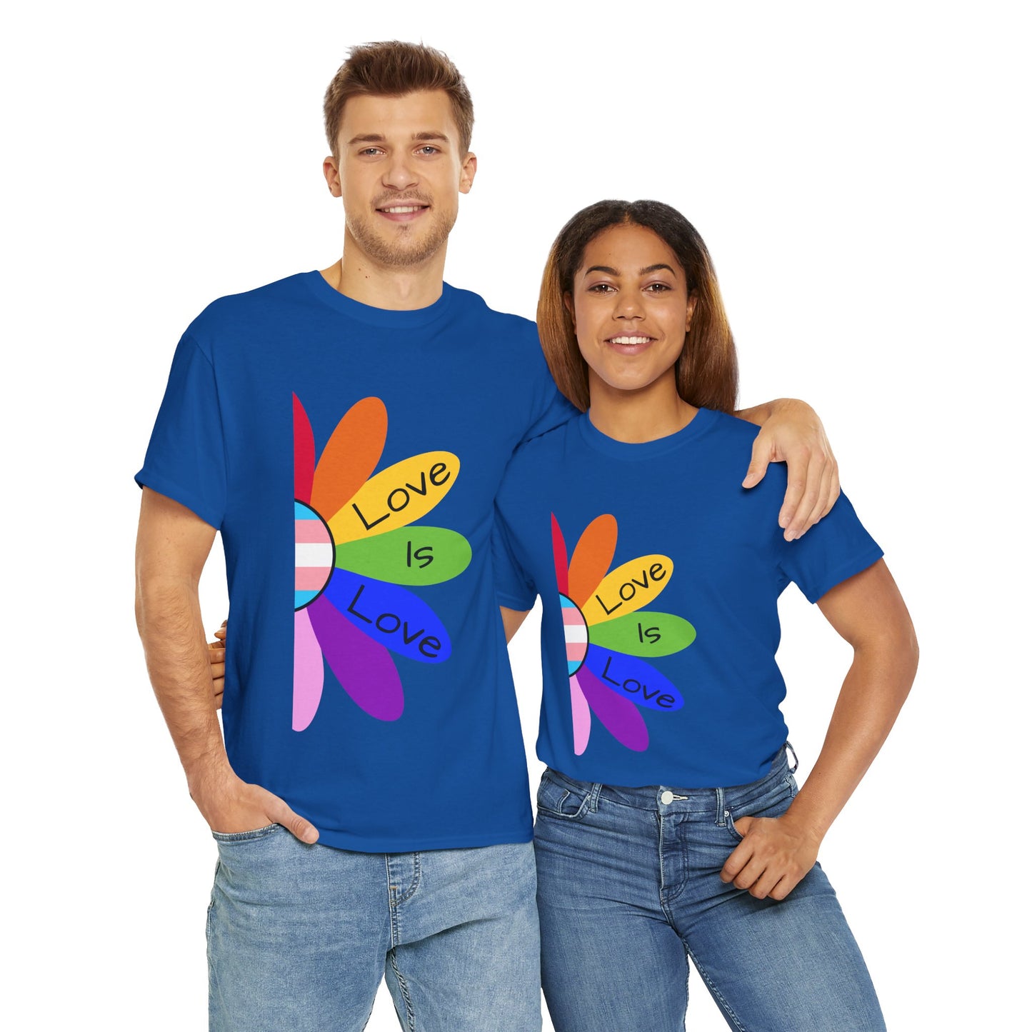 Rainbow Love Is Love Unisex Heavy Cotton Tee, LGBTQ Pride Shirt, Gift for Allies, Casual Wear, Summer Essential, Gender-Neutral Top