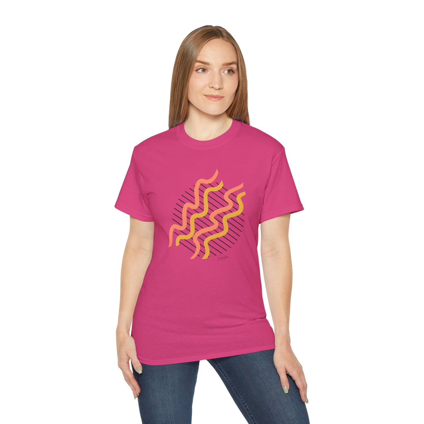 Colorful Abstract Waves Unisex Ultra Cotton Tee - Trendy and Comfortable Design