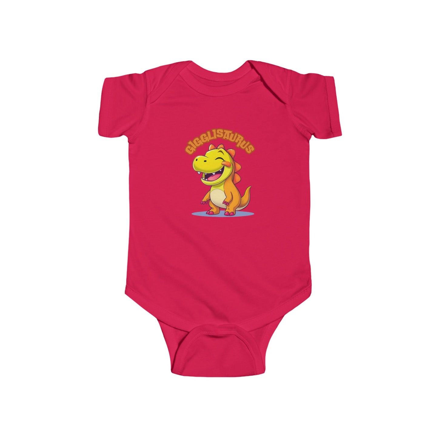 Adorable Bodysuit features Gigglisaurus, a fun-loving dinosaur design that will bring smiles to both the baby wearing it and anyone who sees them.