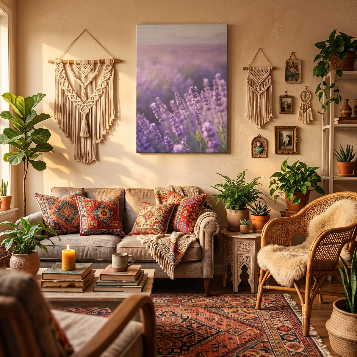 Lavender Dreams: Fields of Tranquillity Unframed Canvas
